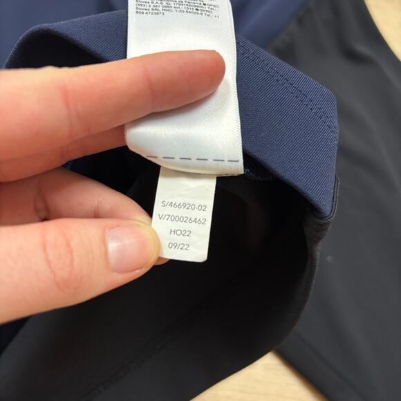 Athleta Mock Neck Long Sleeve Women’s M Color Navy/Black - Picture 4 of 6